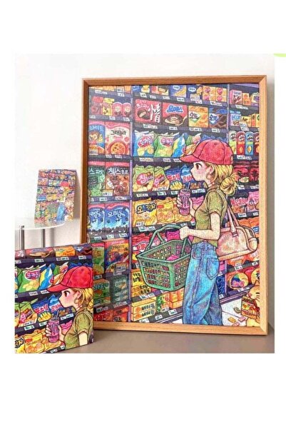 Generic Girl Super market visit Jigsaw Puzzle, Colorful Super market Scene, C...