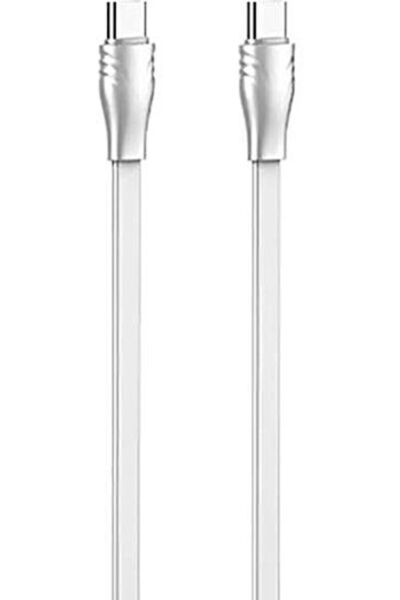 LDNIO LC131C Επίπεδο Καλώδιο USB 2.0 USB-C Αρσενικό σε USB-C 65W PD Λευκό 1μ