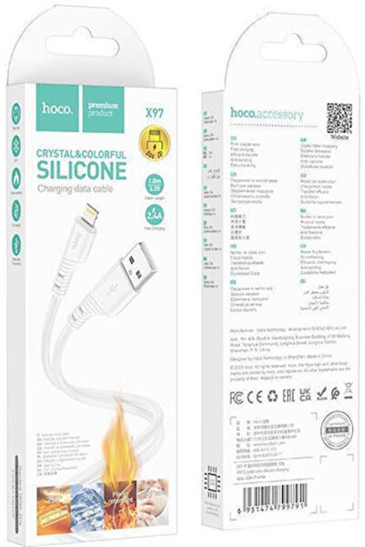 hoco. Hoco X97 Καλώδιο USB-A σε Lightning 60W Λευκό 1μ (HC-X97LWH)