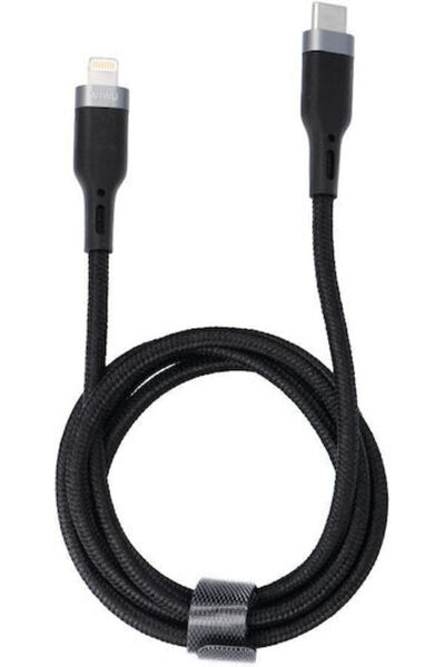 WIWU Πλεγμένο Καλώδιο USB-C σε Lightning 30W Μαύρο 1.2μ (601643)