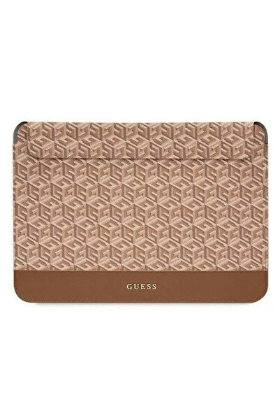 Guess Gcube Θήκη Ριγέ για 16 " Λάπτοπ Καφέ
