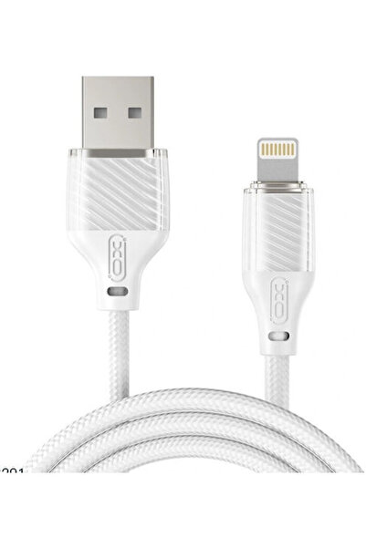 Xo Πλεγμένο καλώδιο USB-A σε Lightning 27W Λευκό 1μ (16.005.0379)