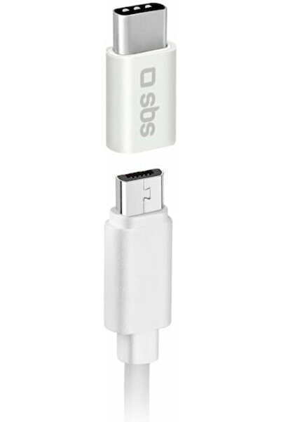 SBS Μετατροπέας USB-C αρσενικό σε micro USB θηλυκό Λευκό 1 τεμάχιο TEADAPTC