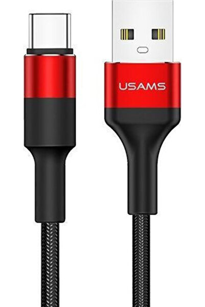 Usams US-SJ221 Πλεγμένο Καλώδιο USB 2.0 USB Type-C Αρσενικό σε USB-A Κόκκινο ...