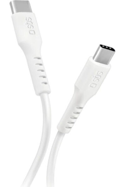 SBS Καλώδιο USB 2.0 USB-C Αρσενικό σε USB-C 25W PD Λευκό 1μ