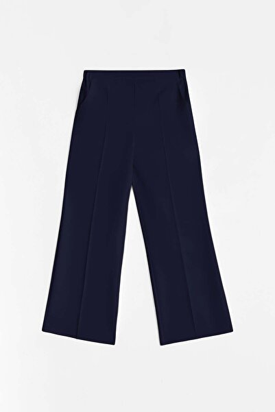 Tuğba Beli Lastikli Culotte Pantolon - Lacivert