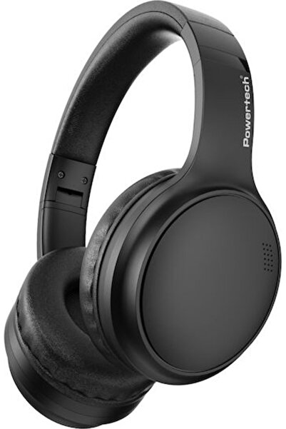 POWERTECH Ασύρματα / Ενσύρματα ακουστικά on-ear με 30 ώρες λειτουργίας, Μαύρα