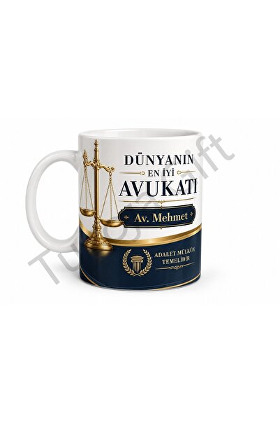 Tupya Gift Avukata Hediye Kişiye Özel Baskılı Kupa Bardak İsimli Avukat Hediyesi