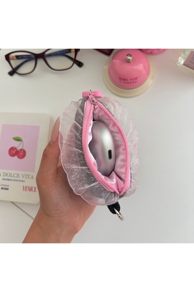 PİNKUE Μίνι πορτοφόλι Coquette/ Τσάντα AirPods από τούλι/ Διακοσμητικό τσάντα...