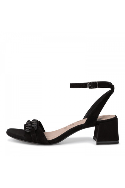 Tamaris Black Suede Sandals with Medium Heel