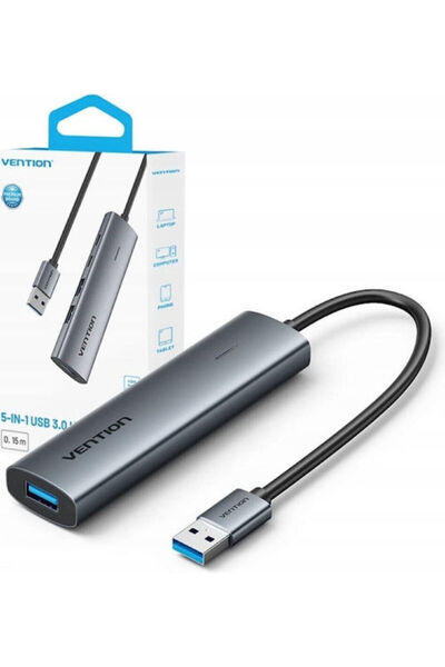 Vention USB 3.0 Hub 5 θυρών με σύνδεση USB-A Γκρι Κωδικός: TGXHB