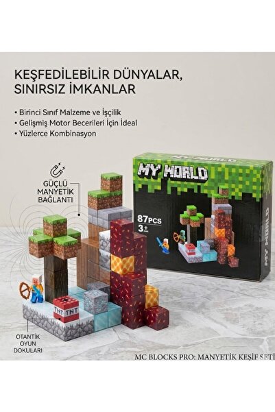 MİLKYADATOYS My world manyetik yapı blokları 87 parça