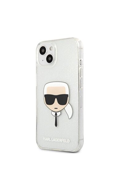 Karl Lagerfeld Husă cu sclipici integral cu design Karl Head pentru Apple iPh...