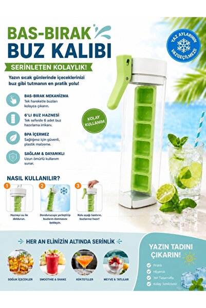 Pixue Fenomen Buz Kalıbı Yeni Nesil Üstten Basmalı Mekanik Buzluk Barista Mod...