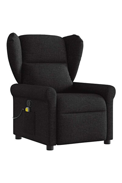 vidaxl Fotoliu de masaj rabatabil, negru, material textil