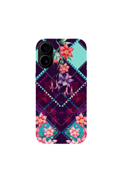 Other Apple Iphone 16 plus Checkered flowers Transparent Silicone TPU Θήκη