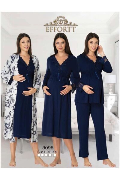 venera Cotton Organic 4-Piece Maternity Pajamas, Dressing Gowns and Nightgown...