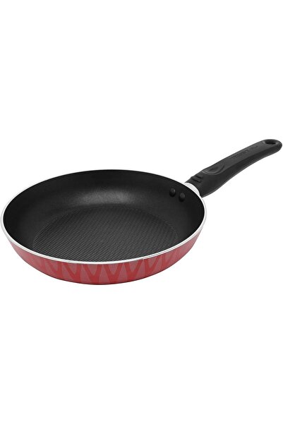 Trust Pro Non-Stick Aluminum Frying Pan, Hangable, 22 cm Diameter, Red and Black