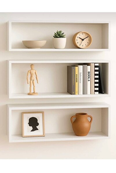 BATI MOBİLYA Atlas duvara monte 3 Lü kitaplik raf mdf