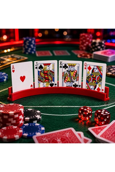 OyuncaklarÜlkesi Poker Playing Cards Deck Card Holder Accessories (Red)