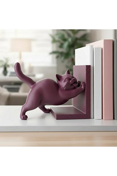 OEM Decorative Bookend, Playful Cat Design