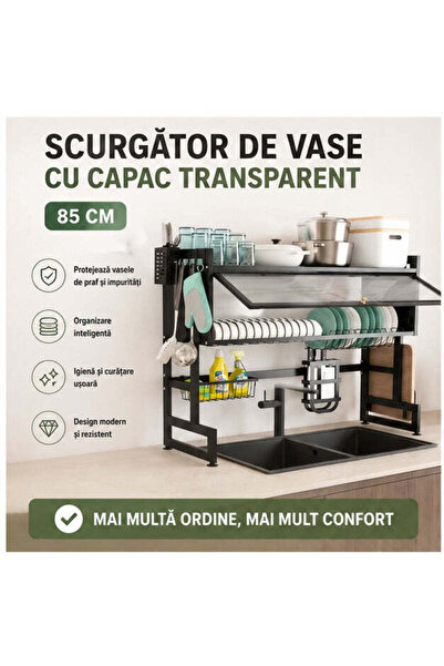 OEM Scurgător vase 85 cm, capac transparent