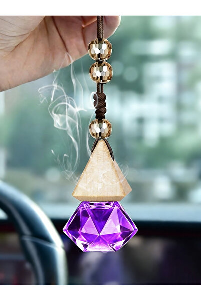 Bayt Aura معطر هواء للسيارة على شكل زجاجة مع غطاء خشبي طبيعي برائحة اللافندر،...