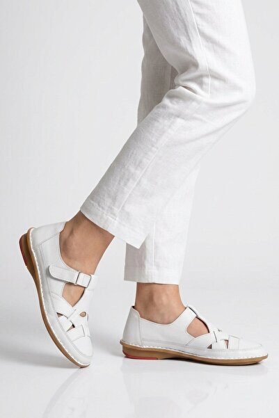 Aspor White Genuine Leather (Slim Fit) Women's Casual Shoes