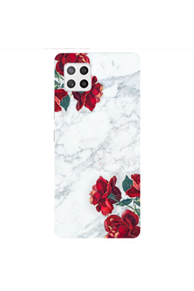 Other Samsung A42 5G red roses marble Transparent Silicone TPU Θήκη