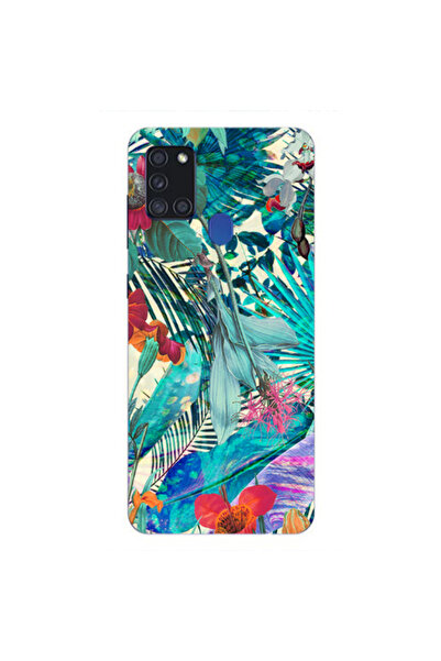 Other Samsung A21S Blue laves tropical Transparent Silicone TPU Θήκη