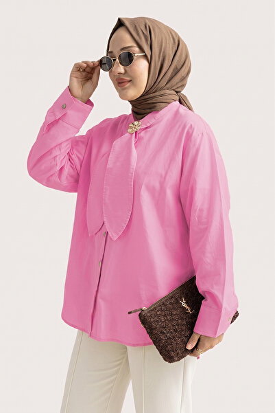 Suede Style 6408- Stylish Comfortable Tie-Detailed Woven Poplin Fabric Women'...