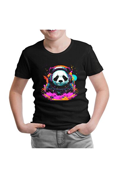 Lord T-Shirt تيشيرت رائد الفضاء الباندا الأسود للأطفال