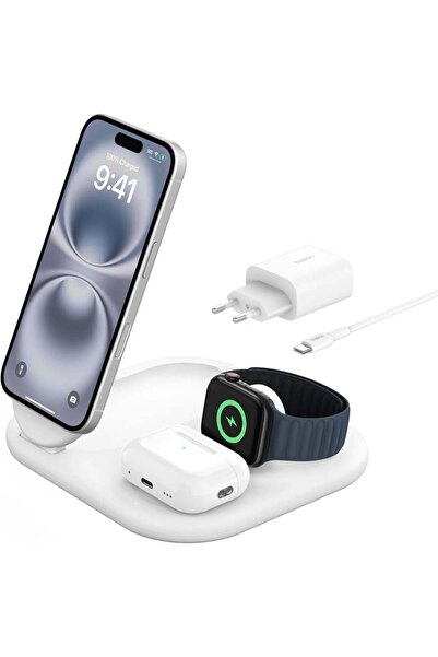 Belkin BoostCharge Qi2 3-σε-1 15W MagSafe Αναδιπλούμενη Βάση Φόρτισης για App...