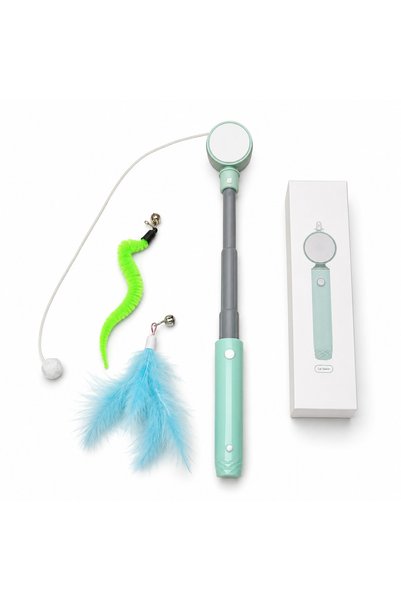 WODDY Laser Cat Fishing Rod Toy Interactive Cat Toy with Extendable Function