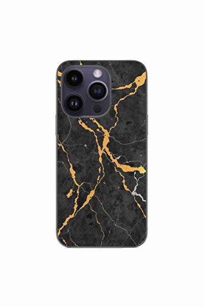 OEM Husa compatibila cu Apple iPhone 14 Pro Silicon Gel Tpu Model Noir Gold M...