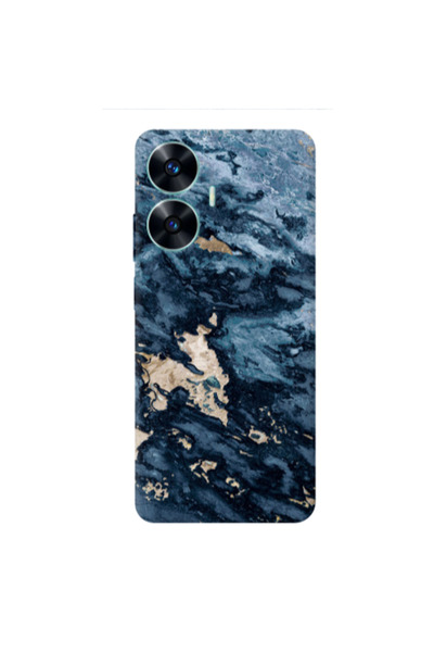 Other Realme C55 Marble Blue Gold Transparent Silicone TPU Θήκη