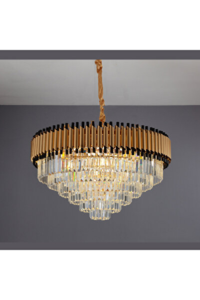 proled Grandeur Glow 800 Chandelier, modern lighting, E14, gold with black