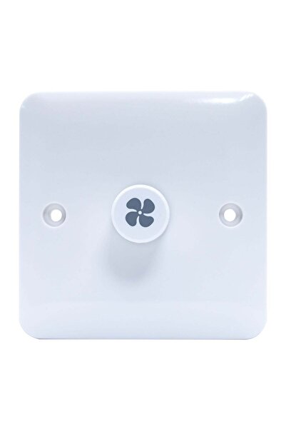 Duravel Wall-Mounted Fan Control Switch, Single Button Design, White