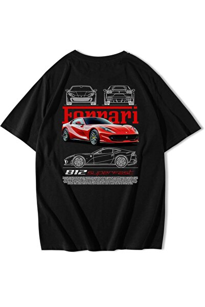 BRF Collection Unisex Oversize Ferrari T-Shirt (Black)