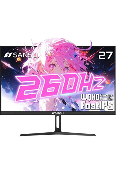 SANSUI شاشة ألعاب 27 بوصة WQHD بتردد 240 هرتز ودقة 1440P ووقت استجابة 1 مللي ...