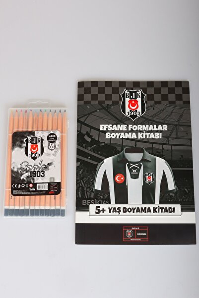 Beşiktaş x Dekomus Lisanslı Boyama Seti 12'li Kuru Boya Kalemi ve Boyama Kitabı