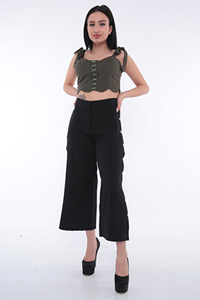 FIRST STYLE Women's Black Turkish Trousers