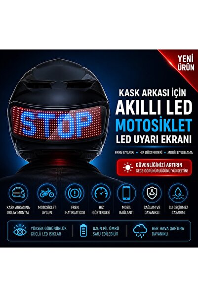 MEGAMUS Led Kask Ekranı Motosiklet Kask Uyarı Işığı Gece Sürme Bisiklet Kaskı...