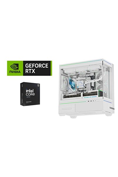Other جهاز كمبيوتر للألعاب أبيض اللون مع معالج إنتل ألترا 5 ولوحة أم أسوس B86...