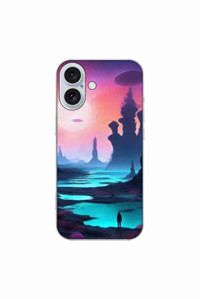 OEM Husa compatibila cu Apple iPhone 16 Silicon Gel Tpu Model Mystic Planet