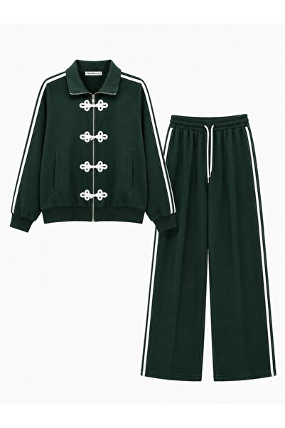 HANIQA Retro Striped Tracksuit Set