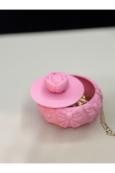 Mus3D Bow Motif Organizer Box - Plastic - 11 cm Diameter - 1 Pc
