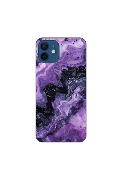 OEM Husa compatibila cu Apple iPhone 12 Silicon Gel Tpu Model Abstract Purple...