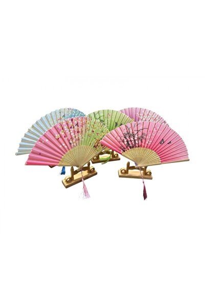 OEM Textile Fans With Chinese Motif 12/ Top Bottom Set