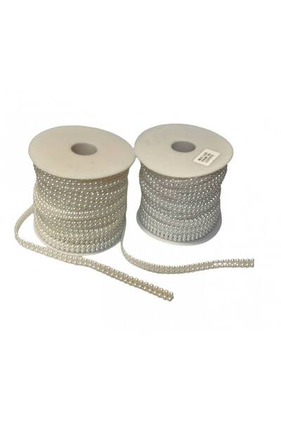 OEM Margele Pe Rola Plastic Doua Randuri Crem